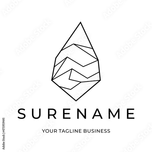 the rock stone art logo inspiration vector icon illustration custom logo design 