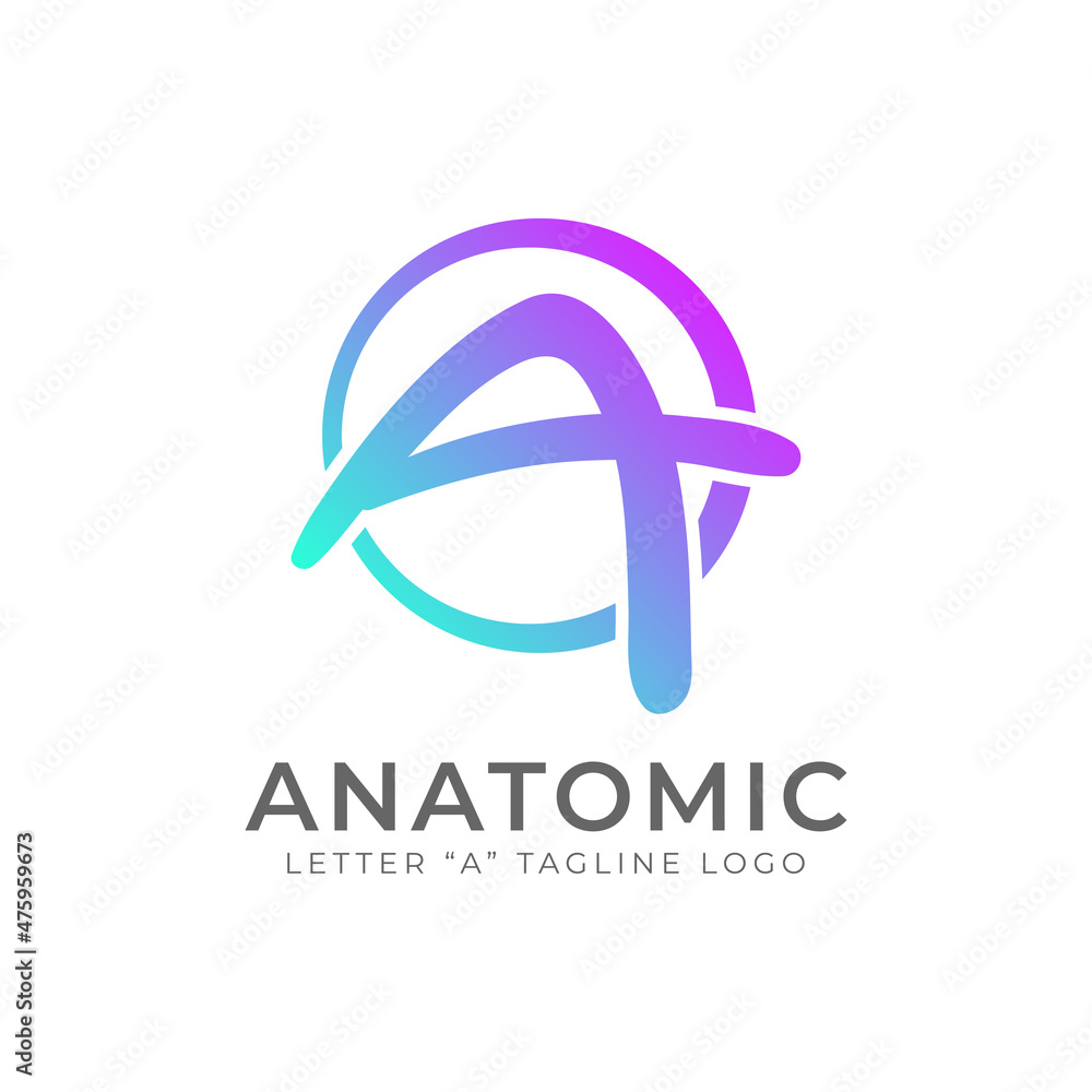 letter A trendy color dynamic rounded shape circle orbit vector logo design element letter A trendy color dynamic rounded shape circle orbit vector logo design element