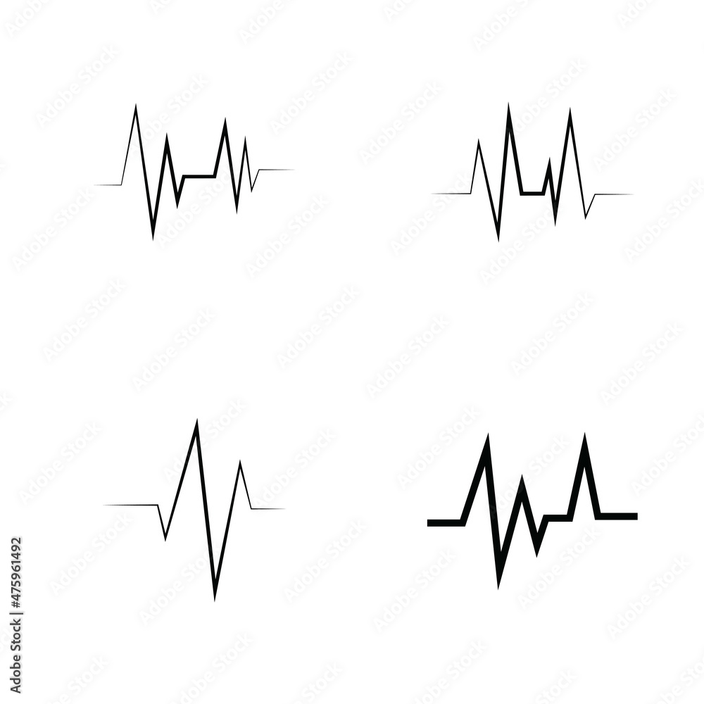 Hearbeat Pulse Icon Vector Illustration Logo Template