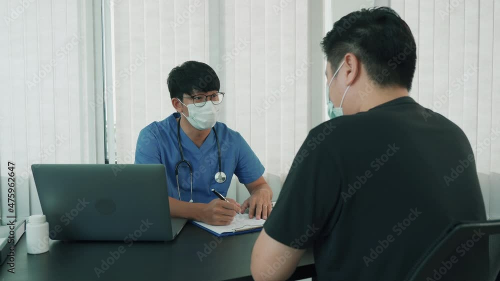 Doctor and patient consulting about sick. Doctor and patient consulting about sick.