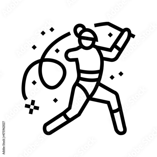 rhythmic gymnastics handicapped athlete line icon vector. rhythmic gymnastics handicapped athlete sign. isolated contour symbol black illustration