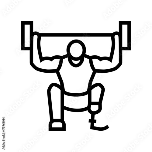powerlifting handicapped athlete line icon vector. powerlifting handicapped athlete sign. isolated contour symbol black illustration