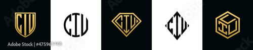Initial letters CIU logo designs Bundle photo