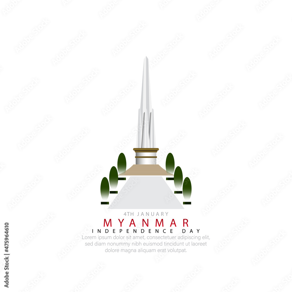 Fototapeta premium Myanmar Independence Day. Vector Illustration. January 4th