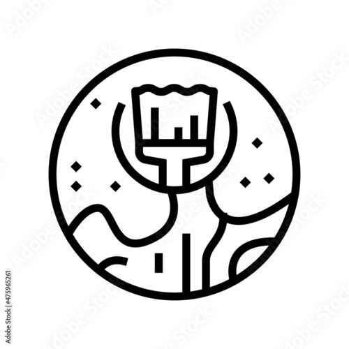 staining hardwood floor line icon vector. staining hardwood floor sign. isolated contour symbol black illustration