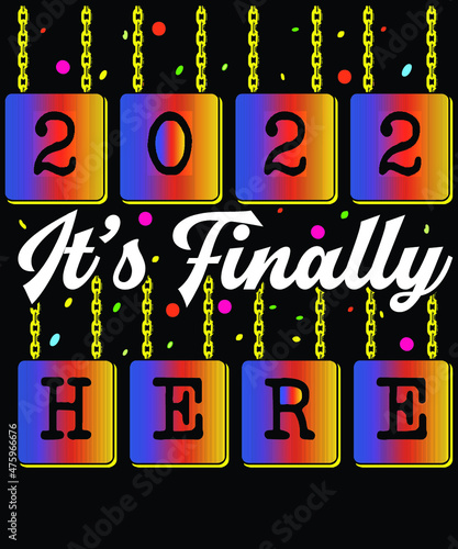 Happy new year lettering vector, typography vector photo