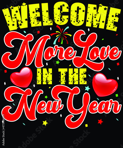 Happy new year lettering vector, typography vector photo