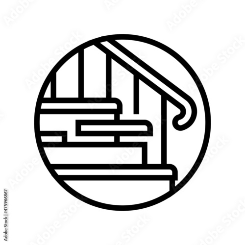 stair restoration line icon vector. stair restoration sign. isolated contour symbol black illustration