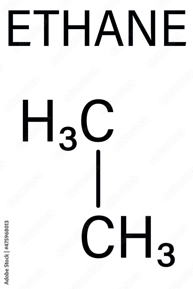 Ethane natural gas component molecule. Skeletal formula. Stock Vector ...