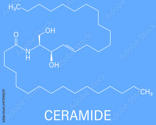 Ceramide cell membrane lipid molecule. Skeletal formula.
