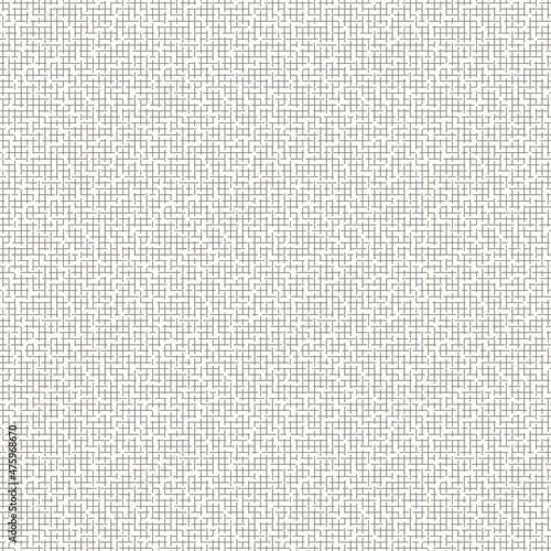 Grid background design, textured vector seamless repeat of broken check pattern in grey, fabric effect.