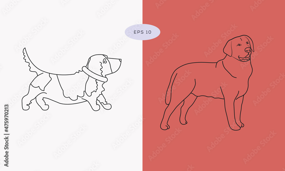 Minimal Creative logo of Dog and Abstract Dog icon logo vector