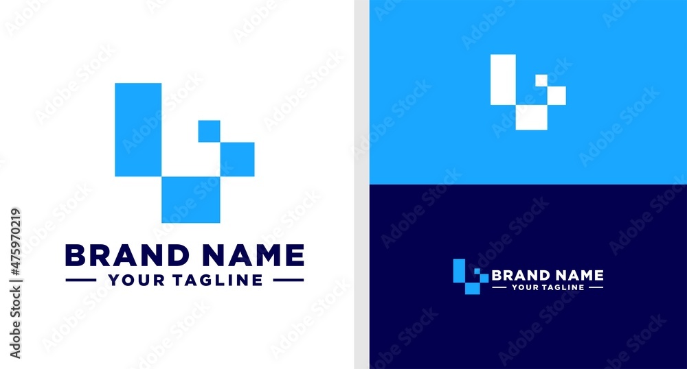 Obraz premium LETTER L LOGO DIGITAL MONOGRAM TECHNOLOGY EDITABLE