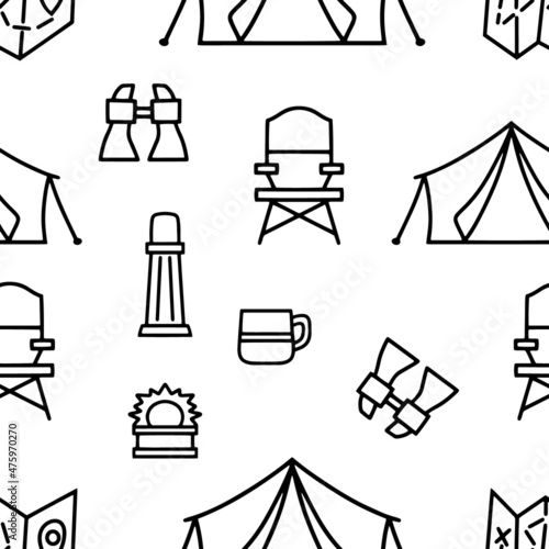 Doodle tourizm seamless pattern isolated. Sketch adventure. Hand drawn vector stock illustration. EPS 10