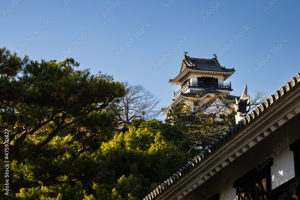 日本の百名城である高知城