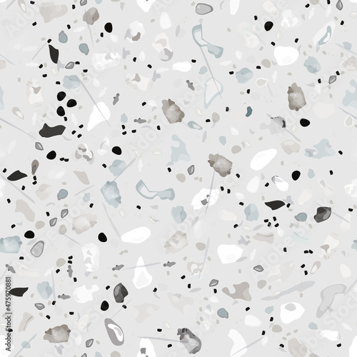 Terrazzo Texture Vector. Flooring Seamless Pattern