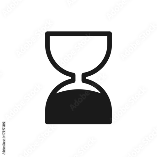 Best Before End of Date icon. BBE symbol for cosmetics products. Expiration date. Black hourglass icon. Editable stroke. Vector illustration isolated on white background.
