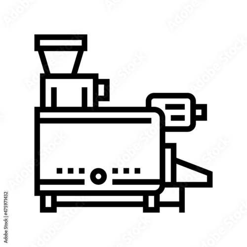 pitting machine line icon vector. pitting machine sign. isolated contour symbol black illustration