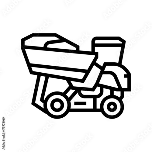 harvester tractor for olives line icon vector. harvester tractor for olives sign. isolated contour symbol black illustration