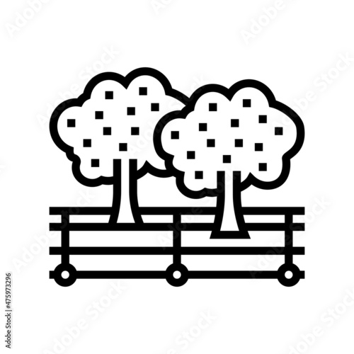 harvesting berries on field line icon vector. harvesting berries on field sign. isolated contour symbol black illustration