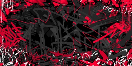 Dark Abstract Hip Hop Street Art Graffiti Style Urban Calligraphy Vector Illustration Background Art photo