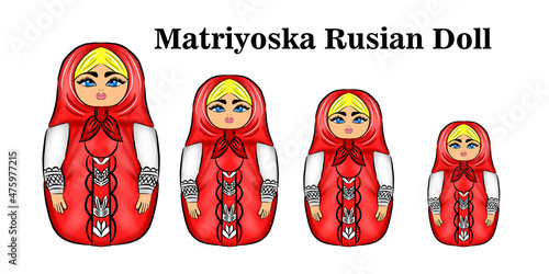 Set Of Russian doll. painting digital photo