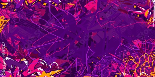 Hip Hop Street Art Graffiti Style Urban Calligraphy Vector Illustration Background Art