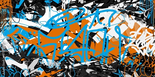Abstract Hip Hop Street Art Graffiti Style Urban Calligraphy Vector Illustration Background Art