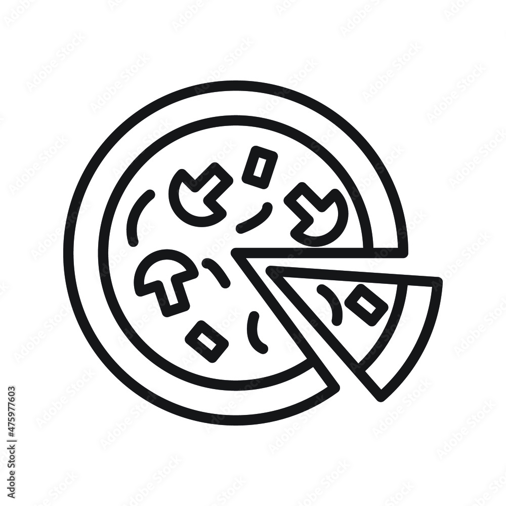 Pizza vector line for web, presentation, logo, Icon Symbol. Pizza vector line for web, presentation, logo, Icon Symbol.