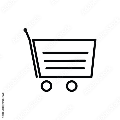 Line icon trolly for marketplace 