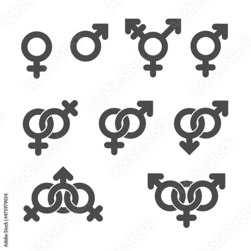 Gender symbol icons. Graphic elements set © A Oleksii