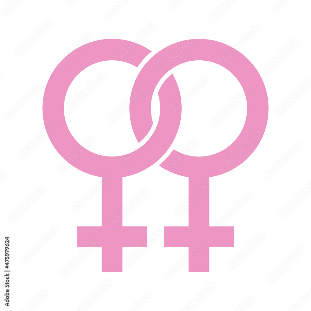 Lesbian gender sign vector icon Lesbian gender sign vector icon