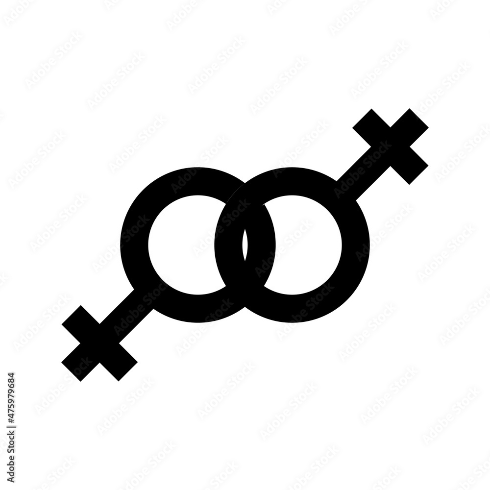 Lesbian gender sign vector icon Lesbian gender sign vector icon