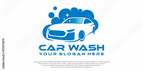Car wash logo template illustration