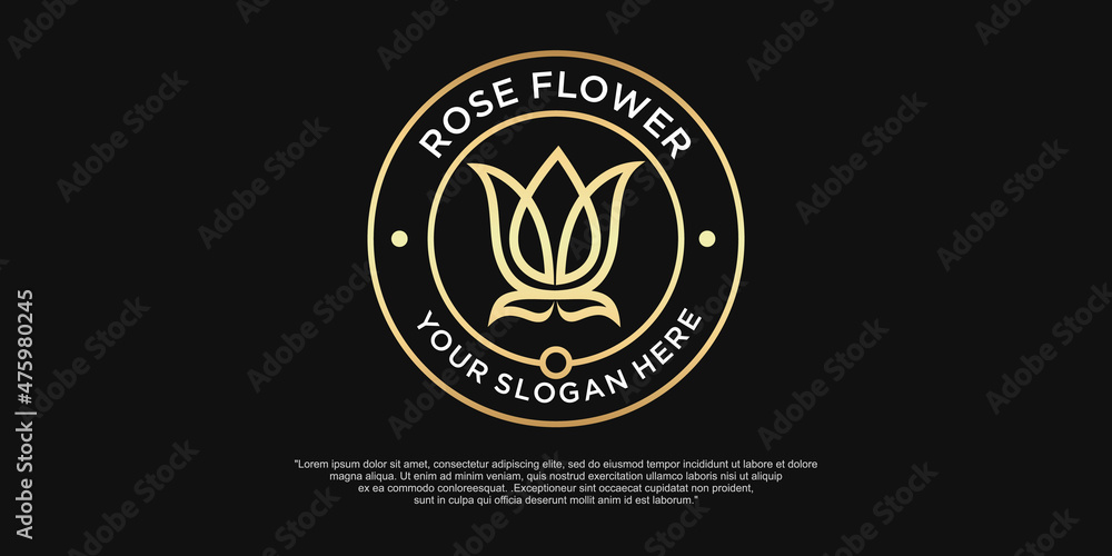 Abstract linear tulip icon. Flower bud symbol. Beauty, spa salon, cosmetics or boutique logo.