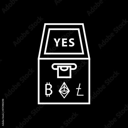 Cryptocurrency withdraw vector icon.