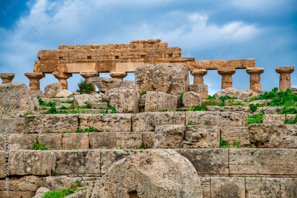 Ruins in Selinunte, archaeological site and ancient greek town in Sicily, Italy.