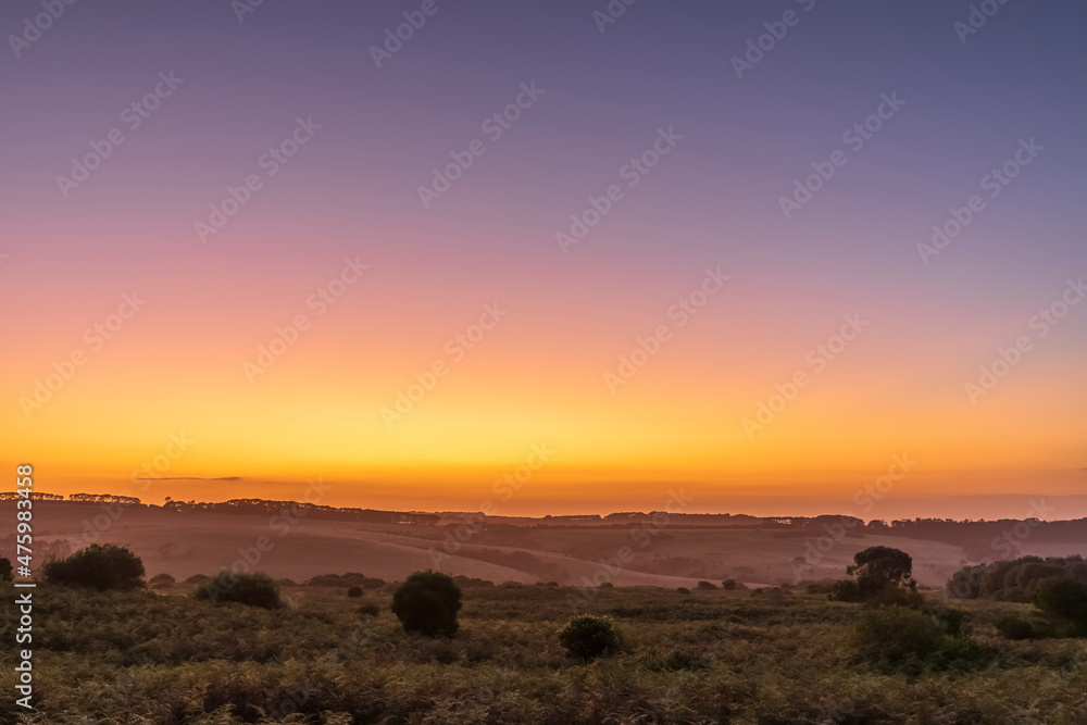 View of Mornington Peninsula at moody dawn View of Mornington Peninsula at moody dawn