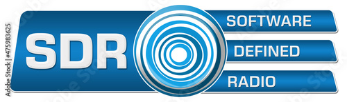 SDR - Software Defined Radio Blue Circular Boxes Horizontal  photo