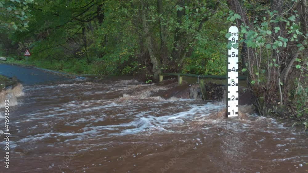 A very wet morning sent the River Esk to dangerously high levels by