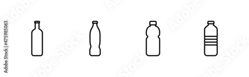 Bottle icons set. bottle sign and symbol