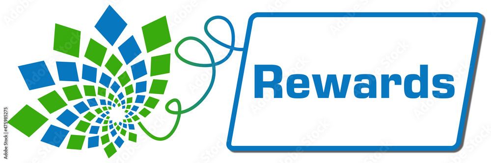 Rewards Green Blue Squares Floral Box Line Rewards Green Blue Squares Floral Box Line