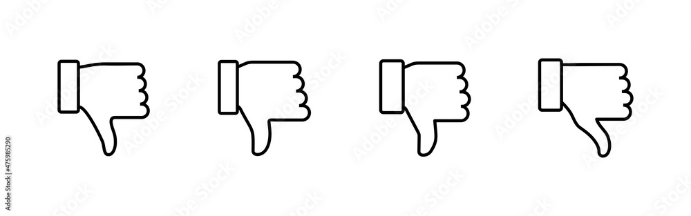 Dislike icons set. dislike sign and symbol. Hand with thumb down Dislike icons set. dislike sign and symbol. Hand with thumb down