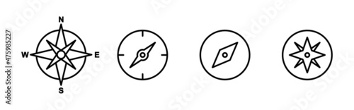 Fotografie, Obraz Compass icons set. arrow compass icon sign and symbol