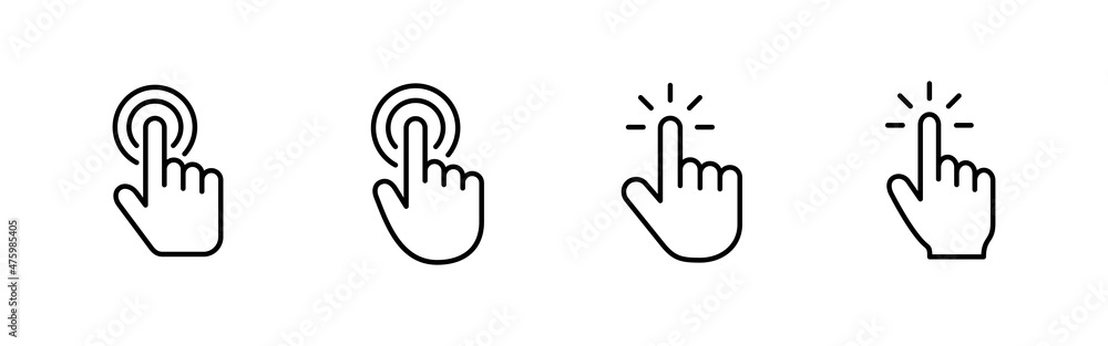 Hand cursor icons set. cursor sign and symbol. hand cursor icon clik Hand cursor icons set. cursor sign and symbol. hand cursor icon clik