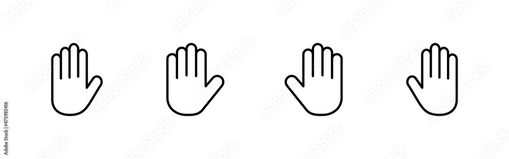 Fototapeta premium Hand icons set. hand sign and symbol. palm