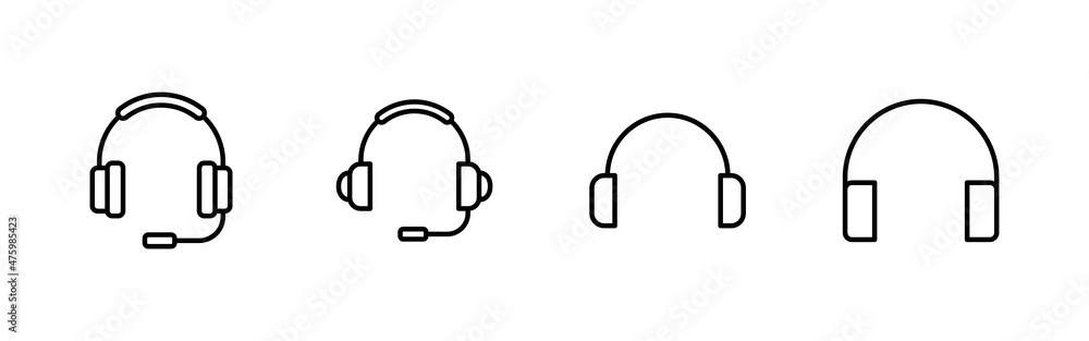 Headphone icons set. Headset sign and symbol Headphone icons set. Headset sign and symbol