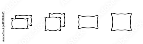 Pillow icons set. Pillow sign and symbol. Comfortable fluffy pillow