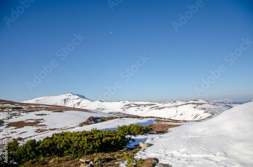 snow covered mountains