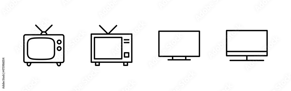 Tv icons set. television sign and symbol Tv icons set. television sign and symbol